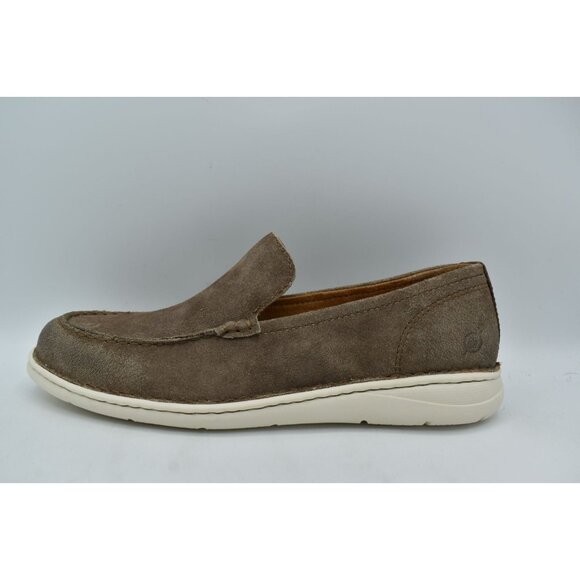 Born Mens Size 9 Thaton Taupe Brown Combo Nubuck Slip On Loafers Shoes - Picture 7 of 11